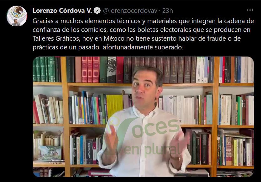 Sin sustento, afirmaciones sobre fraudes en las elecciones del país, asegura el consejero presidente del INE, Lorenzo Córdova