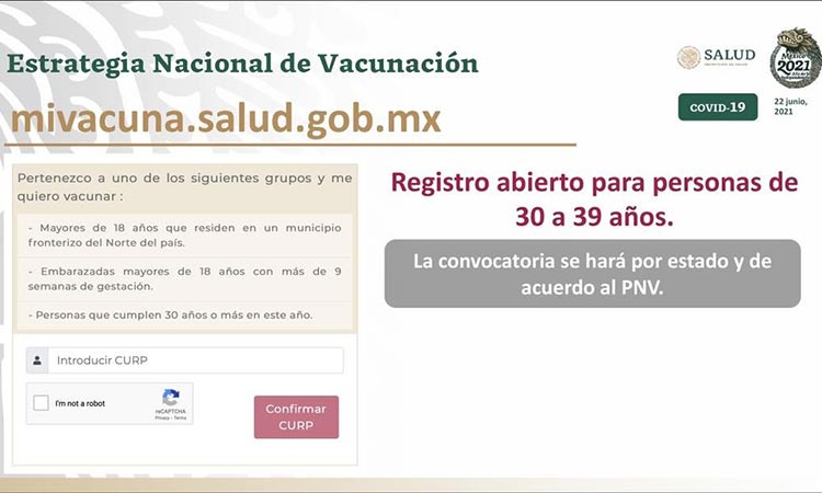 Abren el registro para la vacunación anti Covid de personas de 30 a 39 años