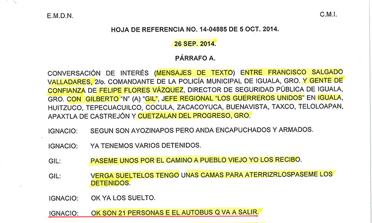 Revelan que Ejército tenía más datos de los 43 de Ayotzinapa