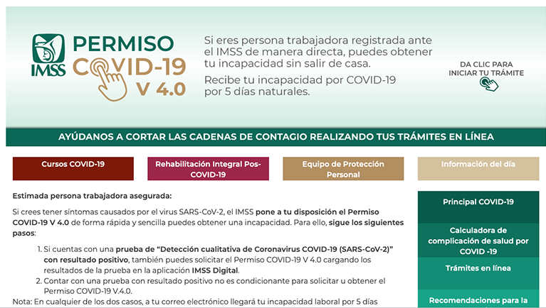 Activa el IMSS permiso COVID 4.0 para otorgar incapacidades temporales a trabajadores contagiados